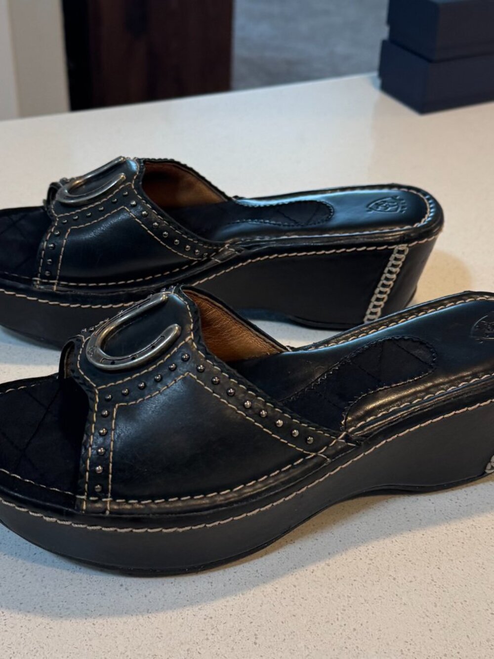 Y2K vintage Ariat western wedge slides - Picture 4 of 6